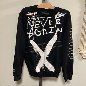Sean John Legacy Never Again Crewneck Sweatshirt Graffiti Hip Hop Mens Unisex